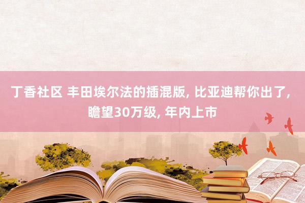 丁香社区 丰田埃尔法的插混版， 比亚迪帮你出了， 瞻望30万级， 年内上市