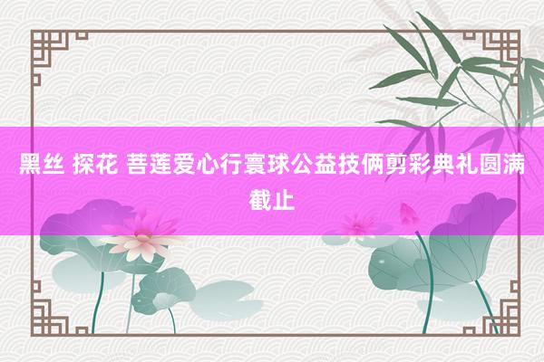 黑丝 探花 菩莲爱心行寰球公益技俩剪彩典礼圆满截止